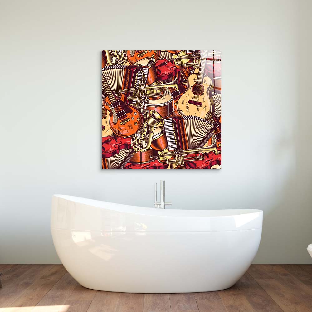 Musical Fill Glass Wall Art
