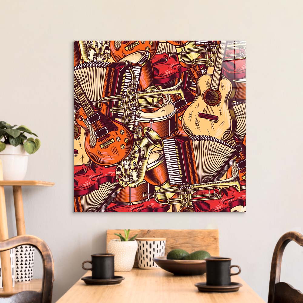 Musical Fill Glass Wall Art