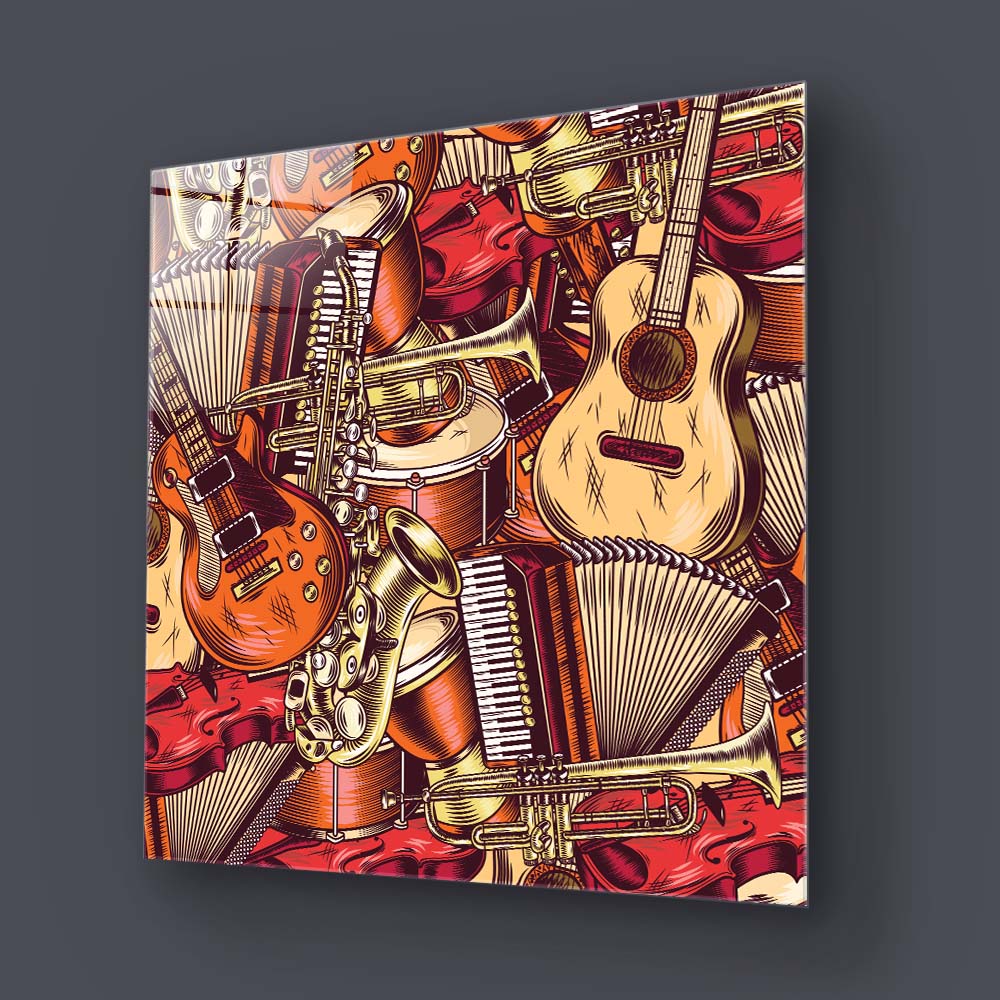Musical Fill Glass Wall Art