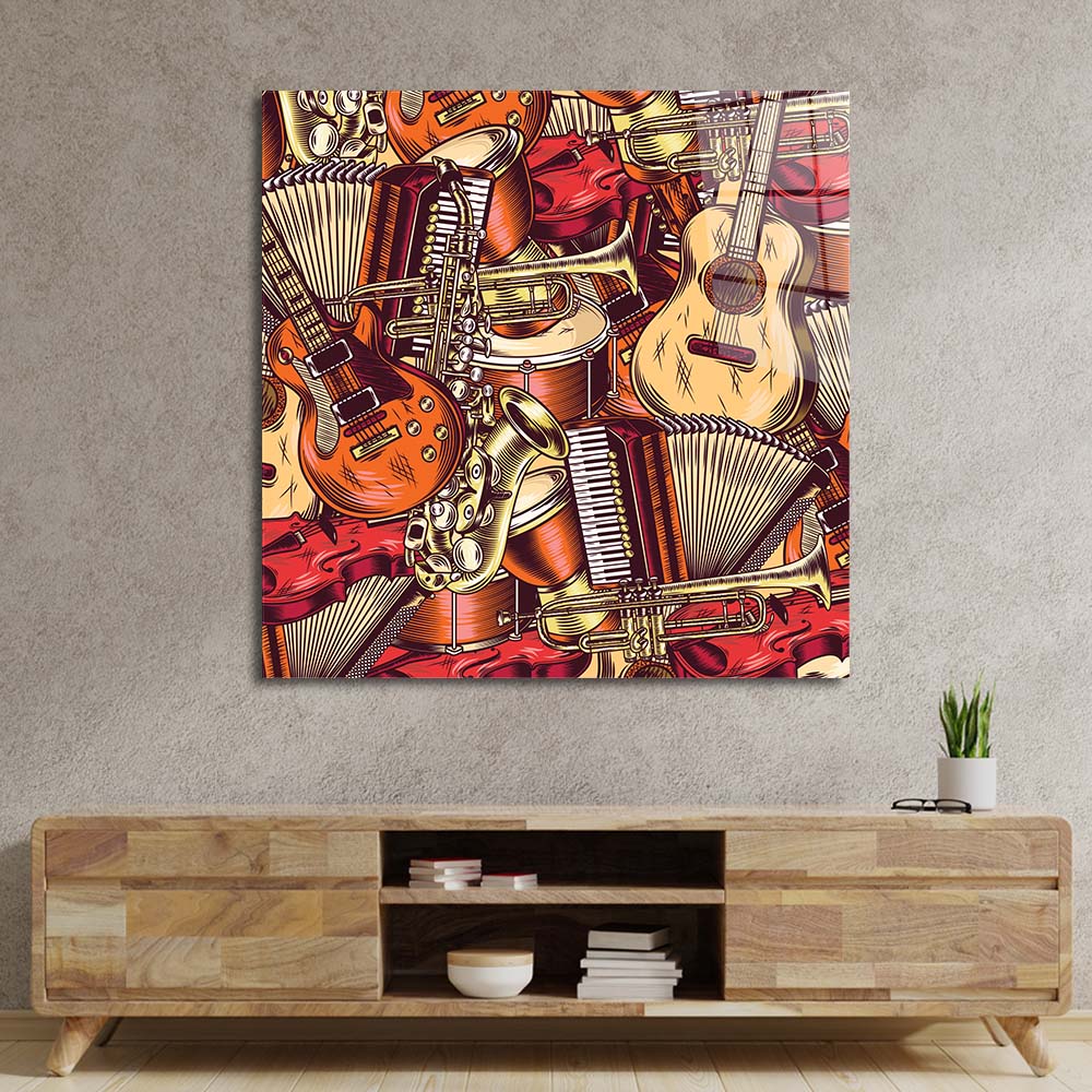 Musical Fill Glass Wall Art