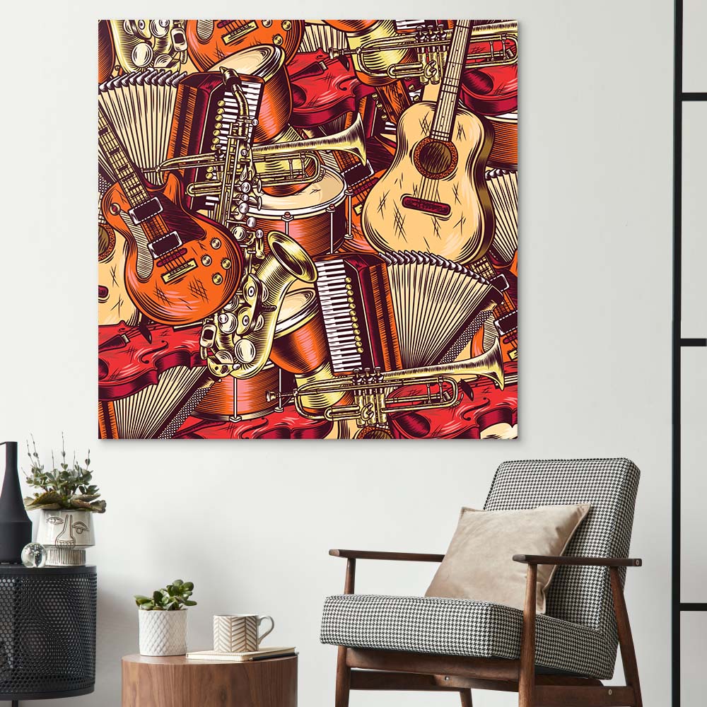 Musical Fill Glass Wall Art