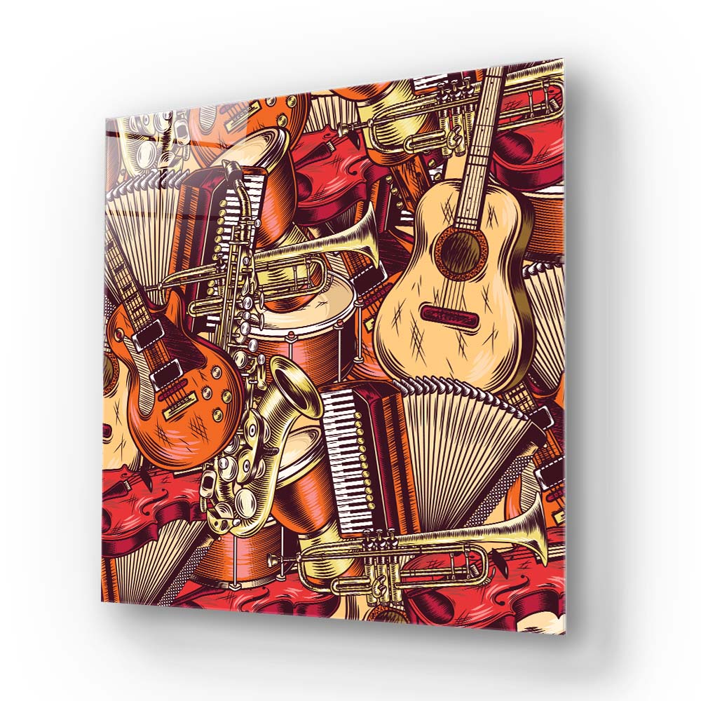 Musical Fill Glass Wall Art