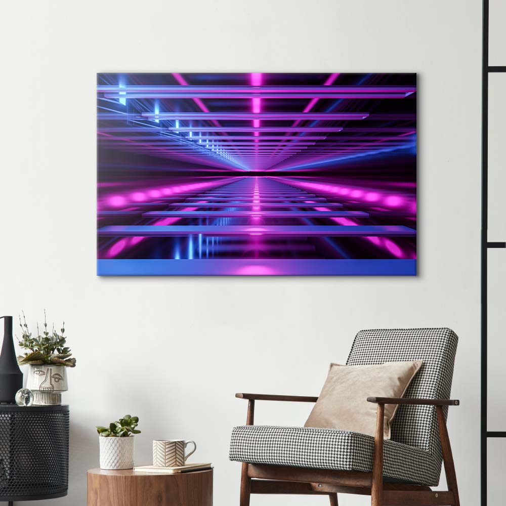 Neon Passage Glass Wall Art