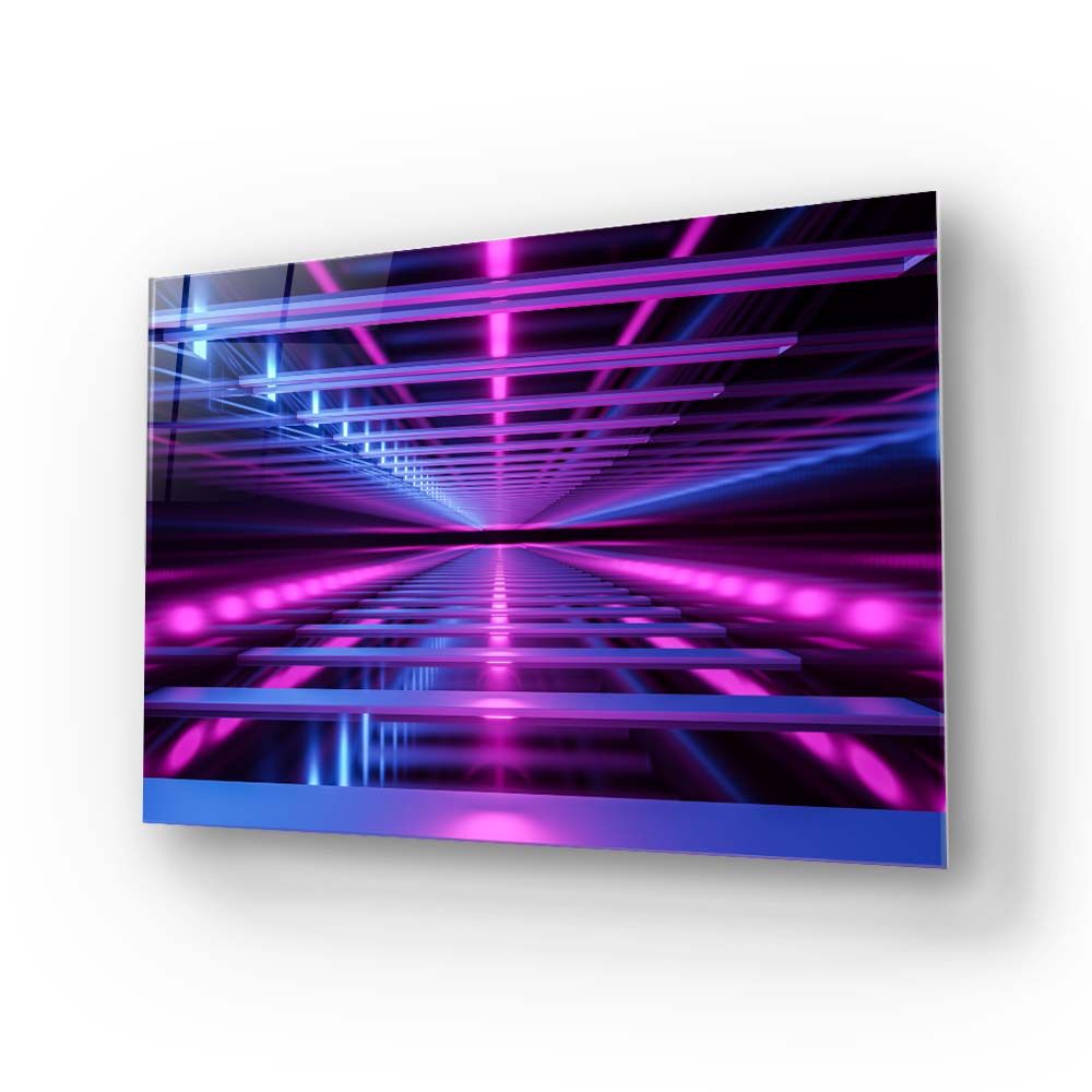 Neon Passage Glass Wall Art