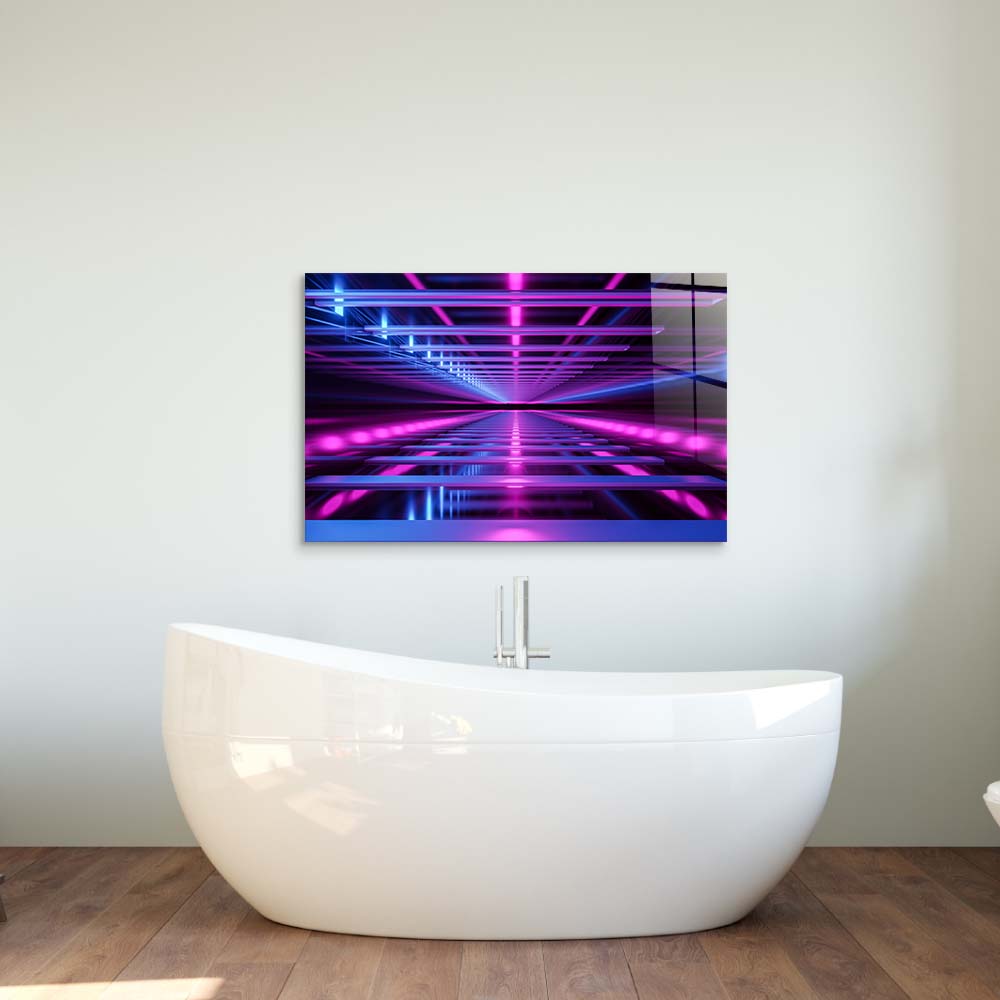 Neon Passage Glass Wall Art