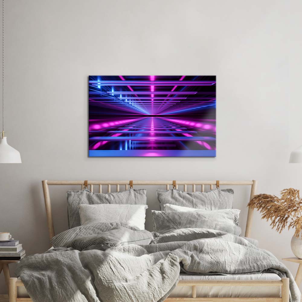 Neon Passage Glass Wall Art