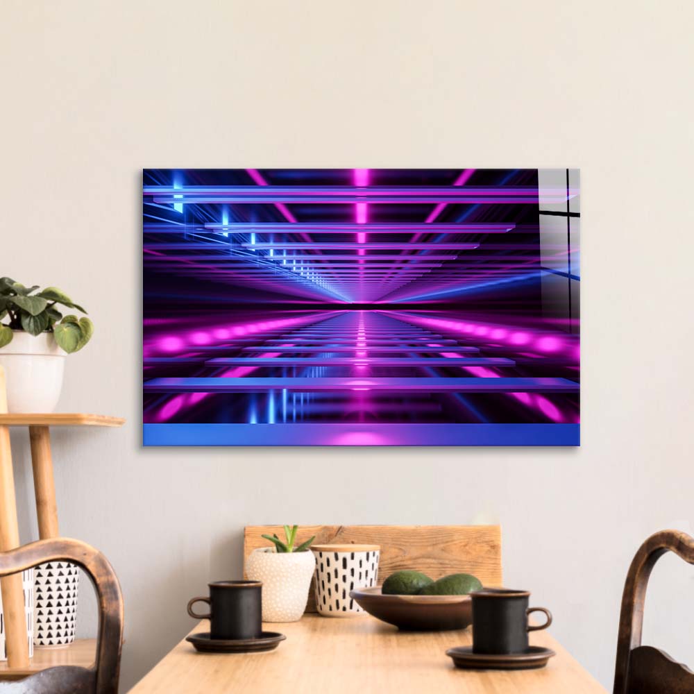 Neon Passage Glass Wall Art