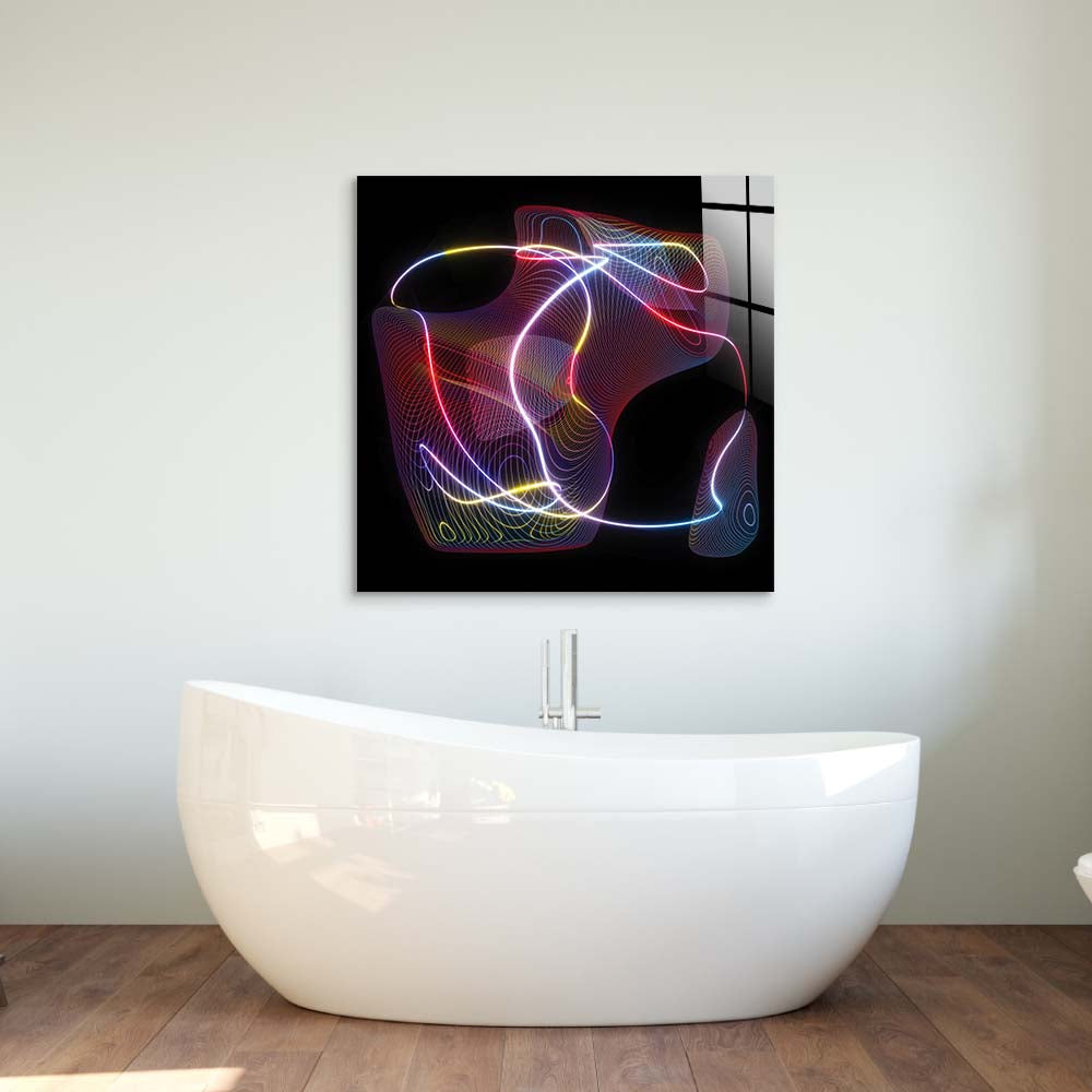 Neon Thread Glass Wall Art