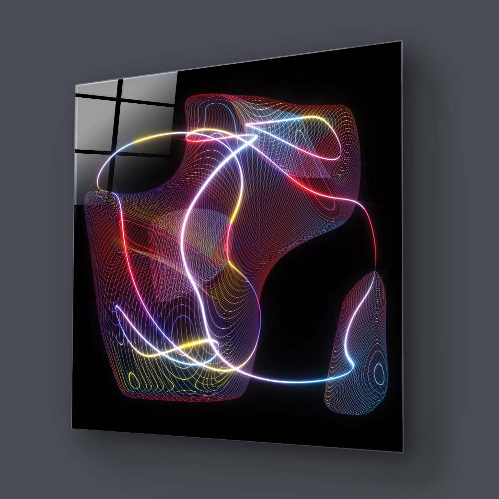 Neon Thread Glass Wall Art