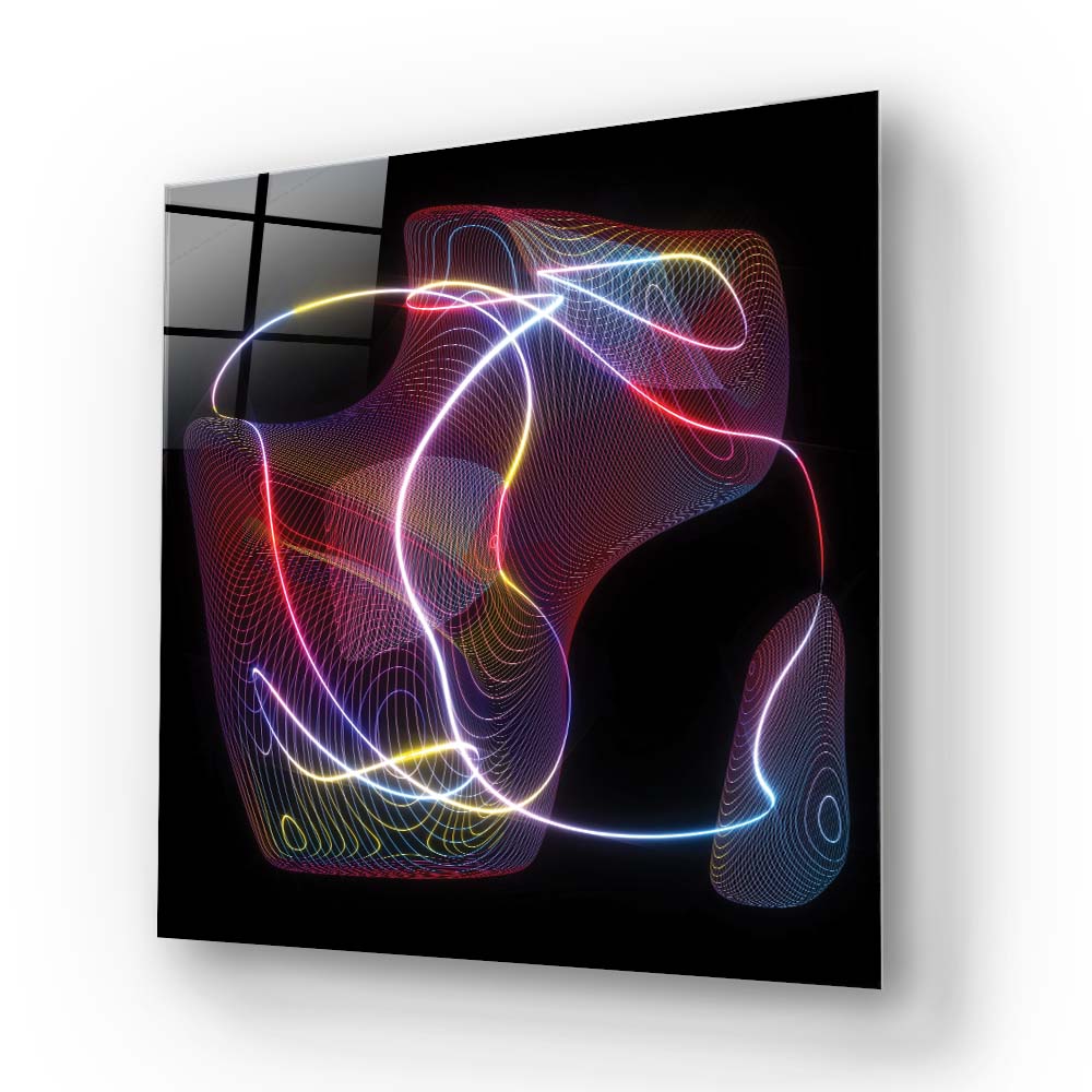Neon Thread Glass Wall Art