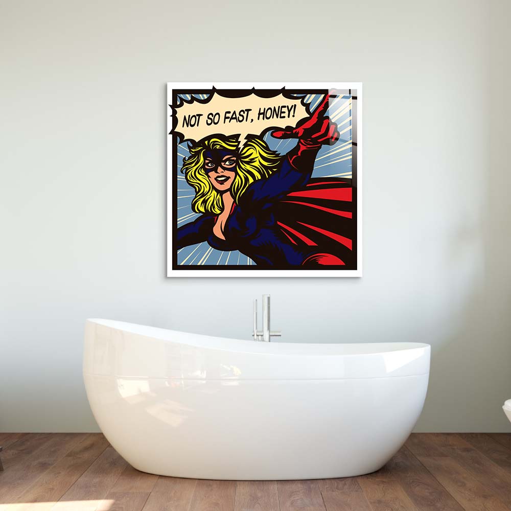 Not So Fast, Honey Retro Glass Wall Art