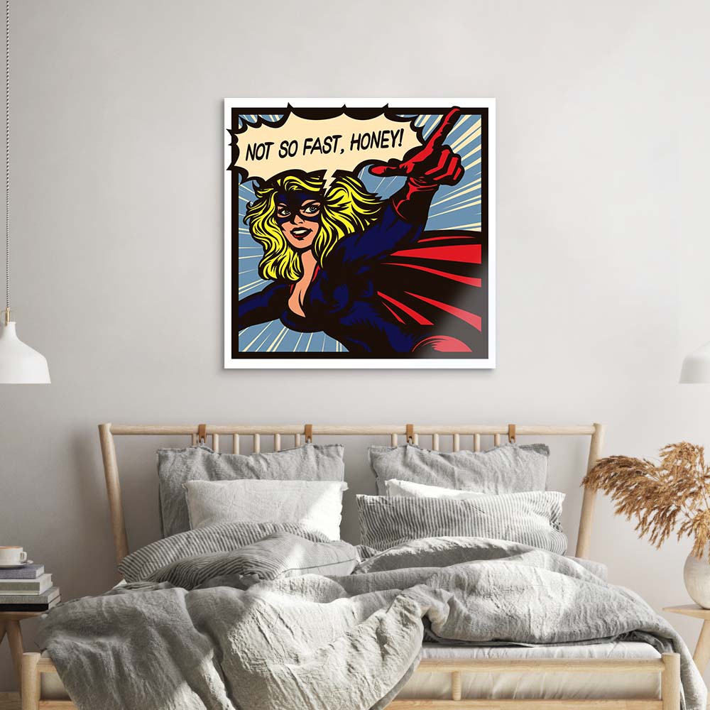 Not So Fast, Honey Retro Glass Wall Art