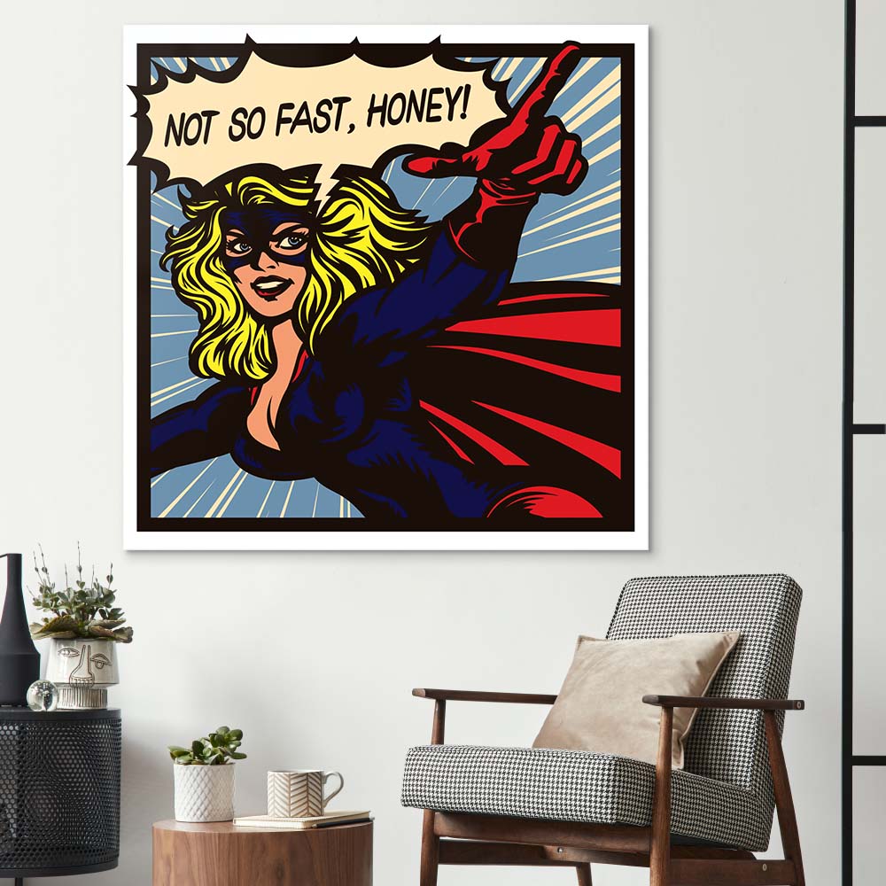 Not So Fast, Honey Retro Glass Wall Art