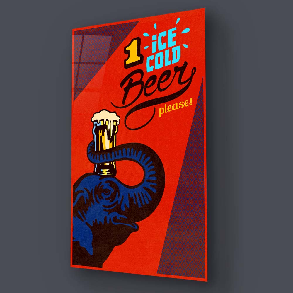 One Ice Cold Beer, Please Glass Wall Art