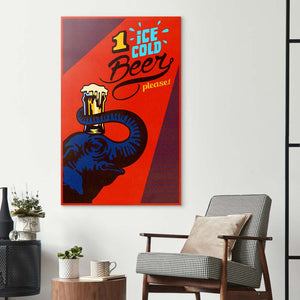 One Ice Cold Beer, Please Glass Wall Art