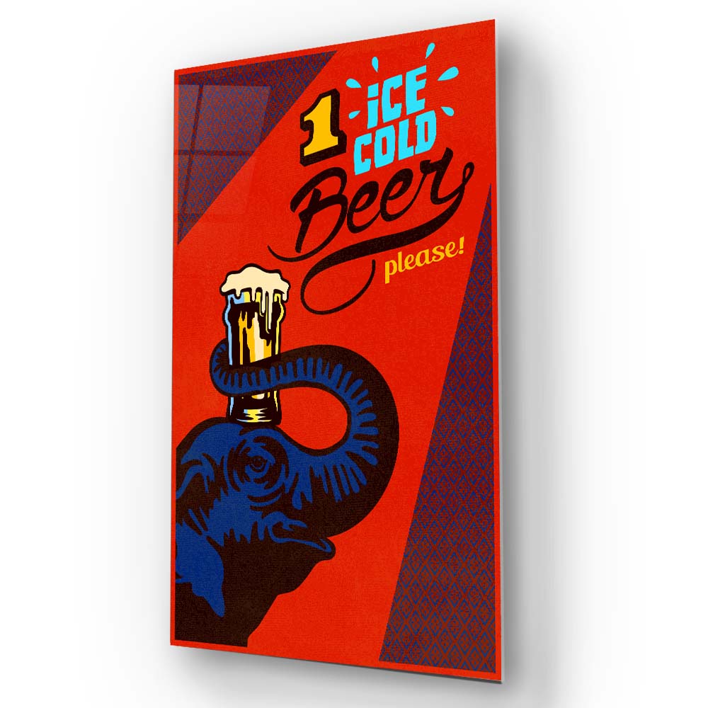 One Ice Cold Beer, Please Glass Wall Art