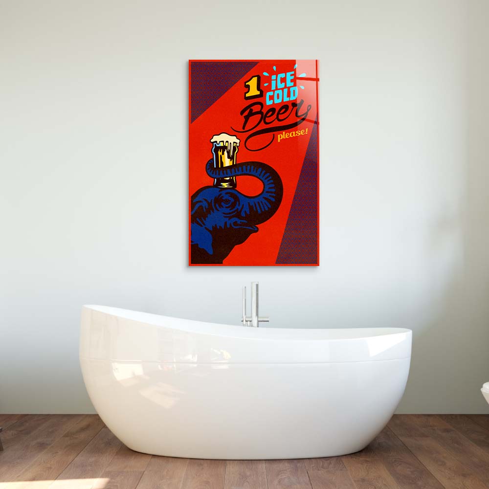One Ice Cold Beer, Please Glass Wall Art