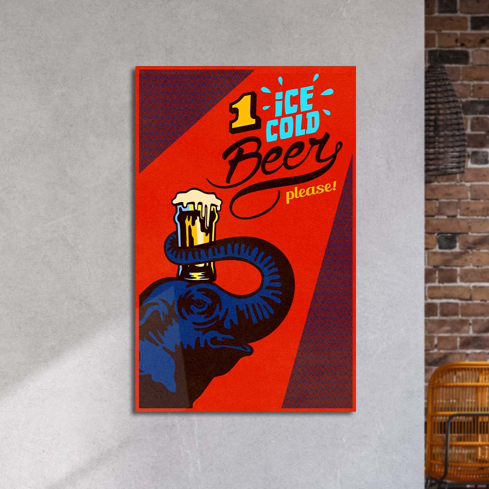 One Ice Cold Beer, Please Glass Wall Art