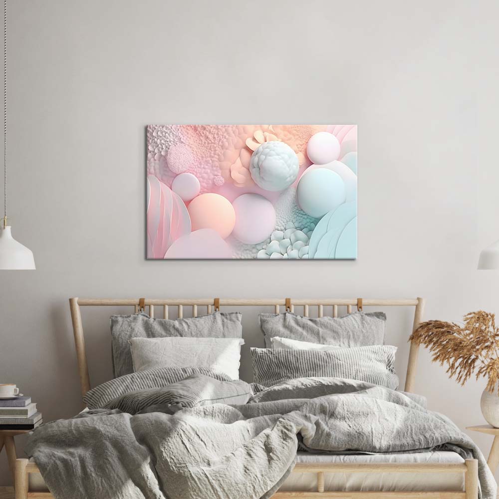 Pastel 3D Bubbles Glass Wall Art