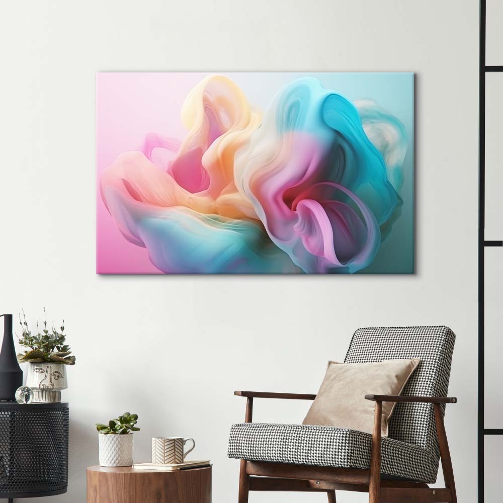 Pastel 3D Cloud 2 Glass Wall Art