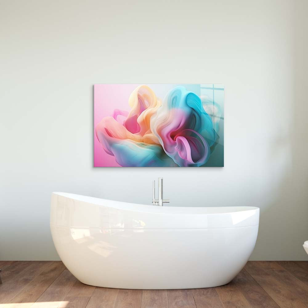 Pastel 3D Cloud 2 Glass Wall Art