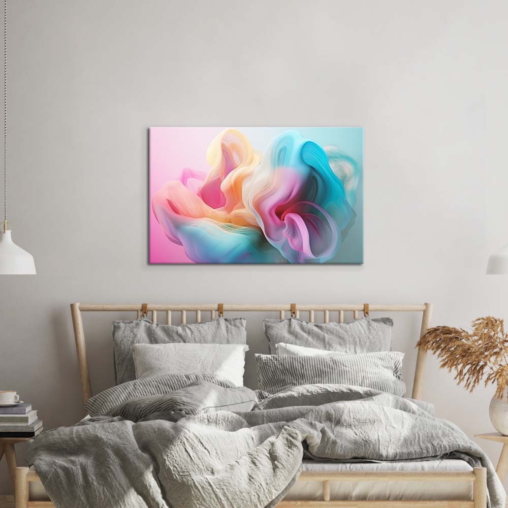 Pastel 3D Cloud 2 Glass Wall Art