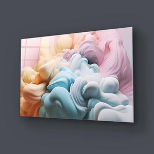 Pastel 3D Cloud Glass Wall Art
