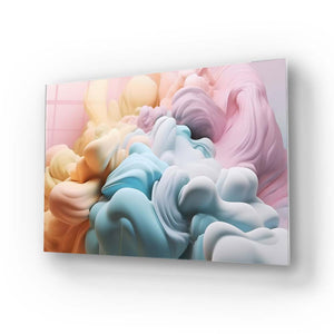 Pastel 3D Cloud Glass Wall Art