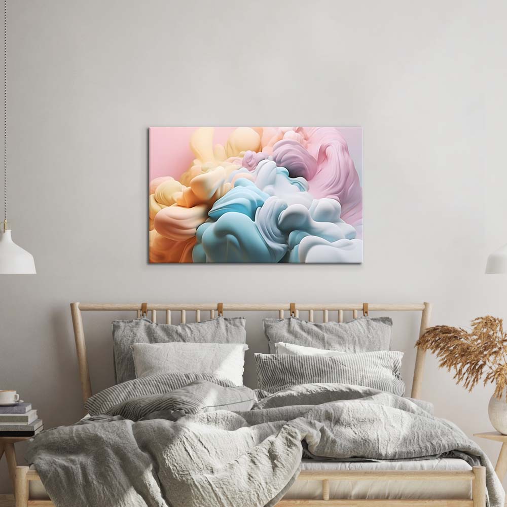 Pastel 3D Cloud Glass Wall Art