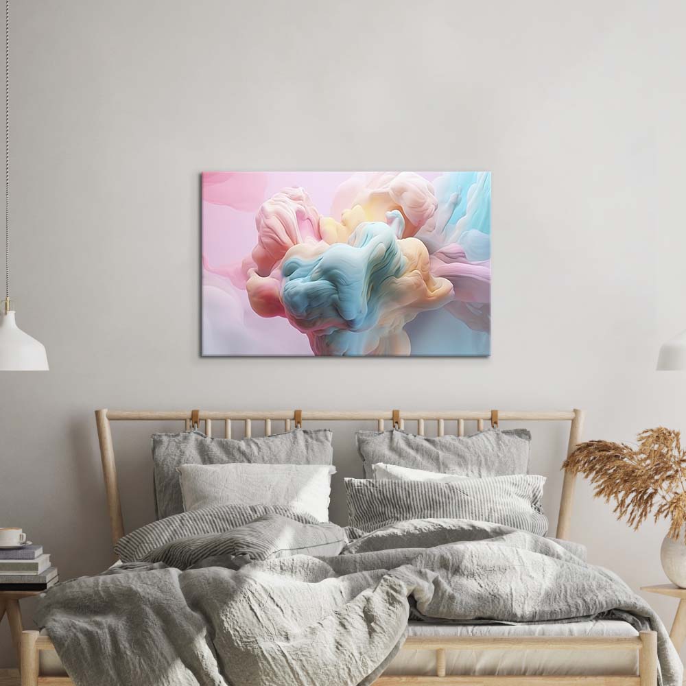 Pastel 3D Clouds 3 Glass Wall Art