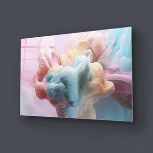 Pastel 3D Clouds 3 Glass Wall Art