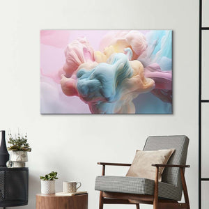 Pastel 3D Clouds 3 Glass Wall Art