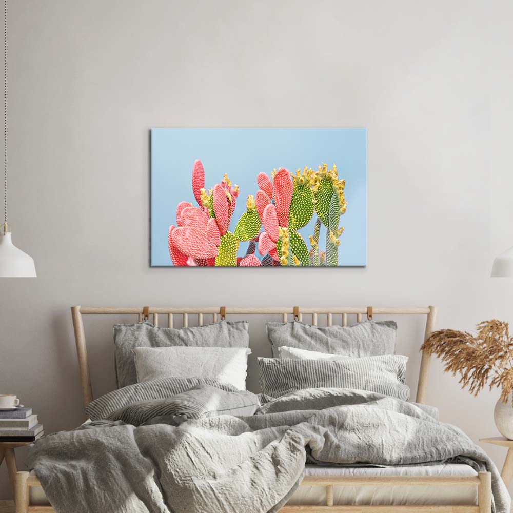 Pastel Cactus Glass Wall Art