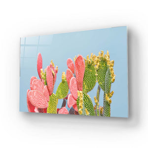 Pastel Cactus Glass Wall Art
