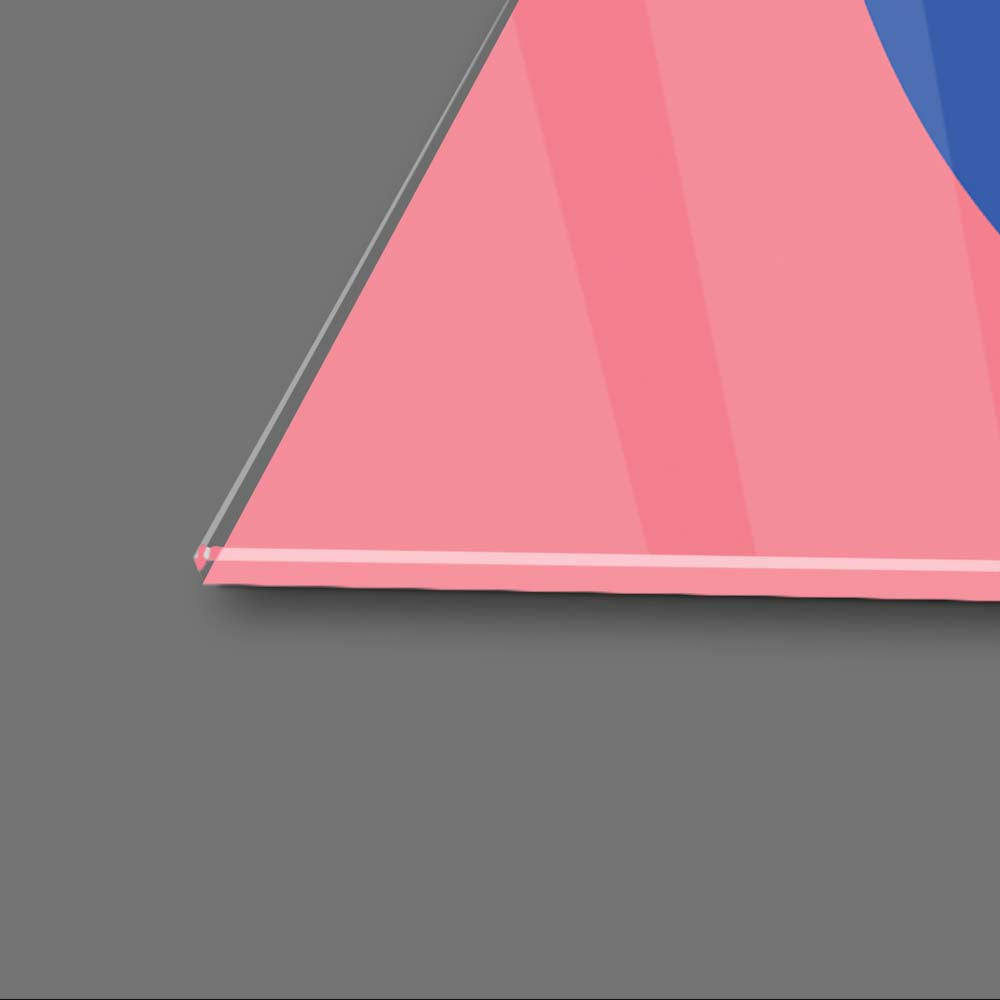 Pastel Minimal Abstract Geometry Glass Wall Art