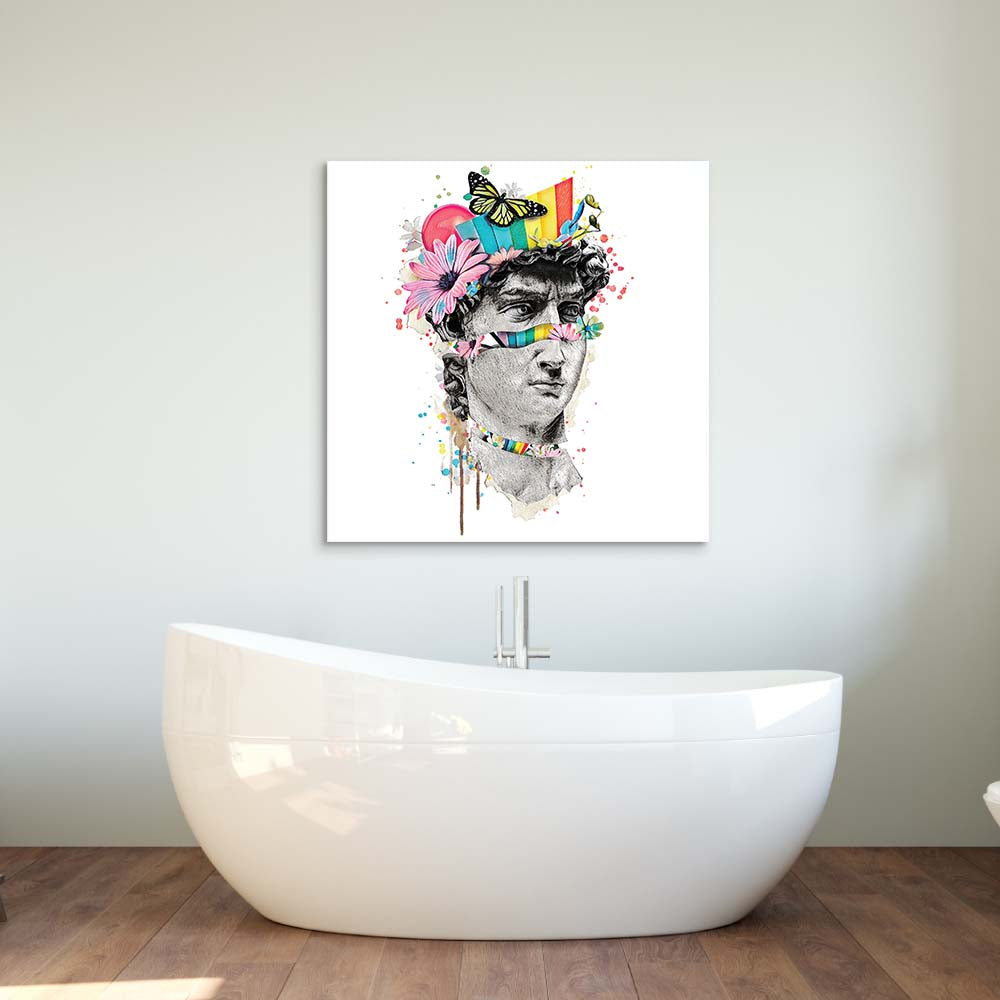 Pop Art David Collage Glass Wall Art