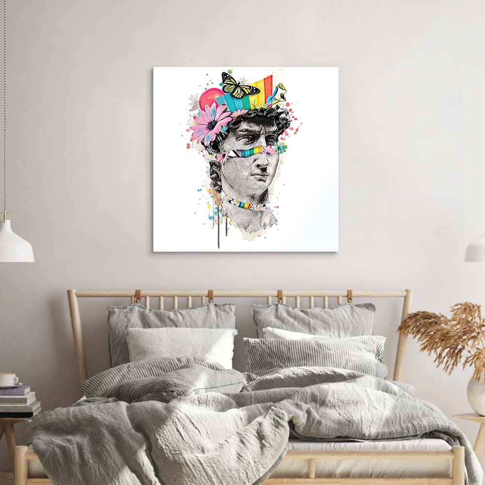 Pop Art David Collage Glass Wall Art