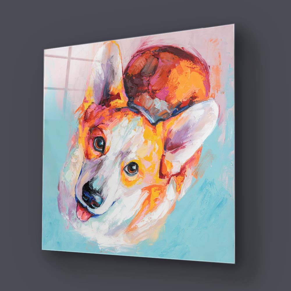 Puppy Dog Eyes Glass Wall Art