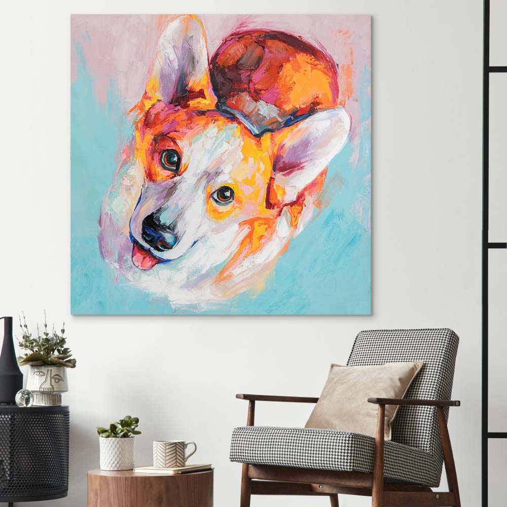 Puppy Dog Eyes Glass Wall Art