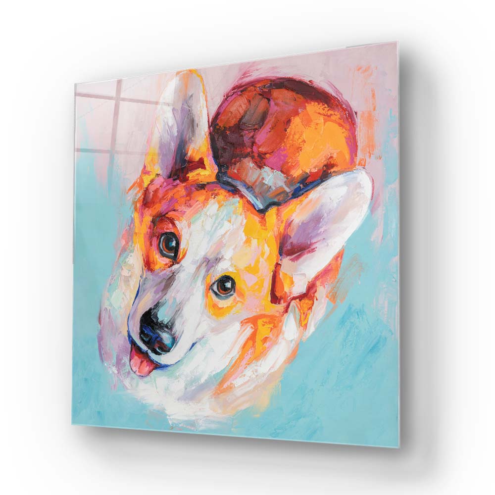 Puppy Dog Eyes Glass Wall Art