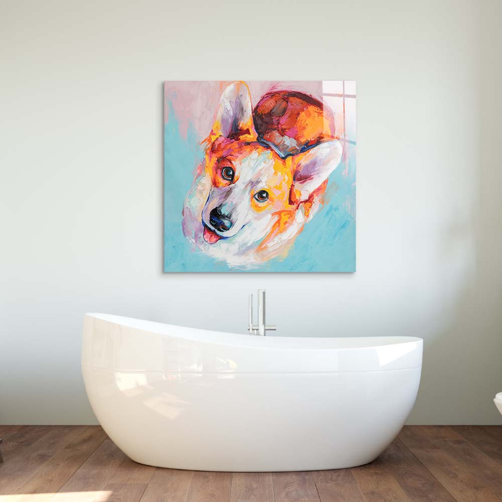 Puppy Dog Eyes Glass Wall Art