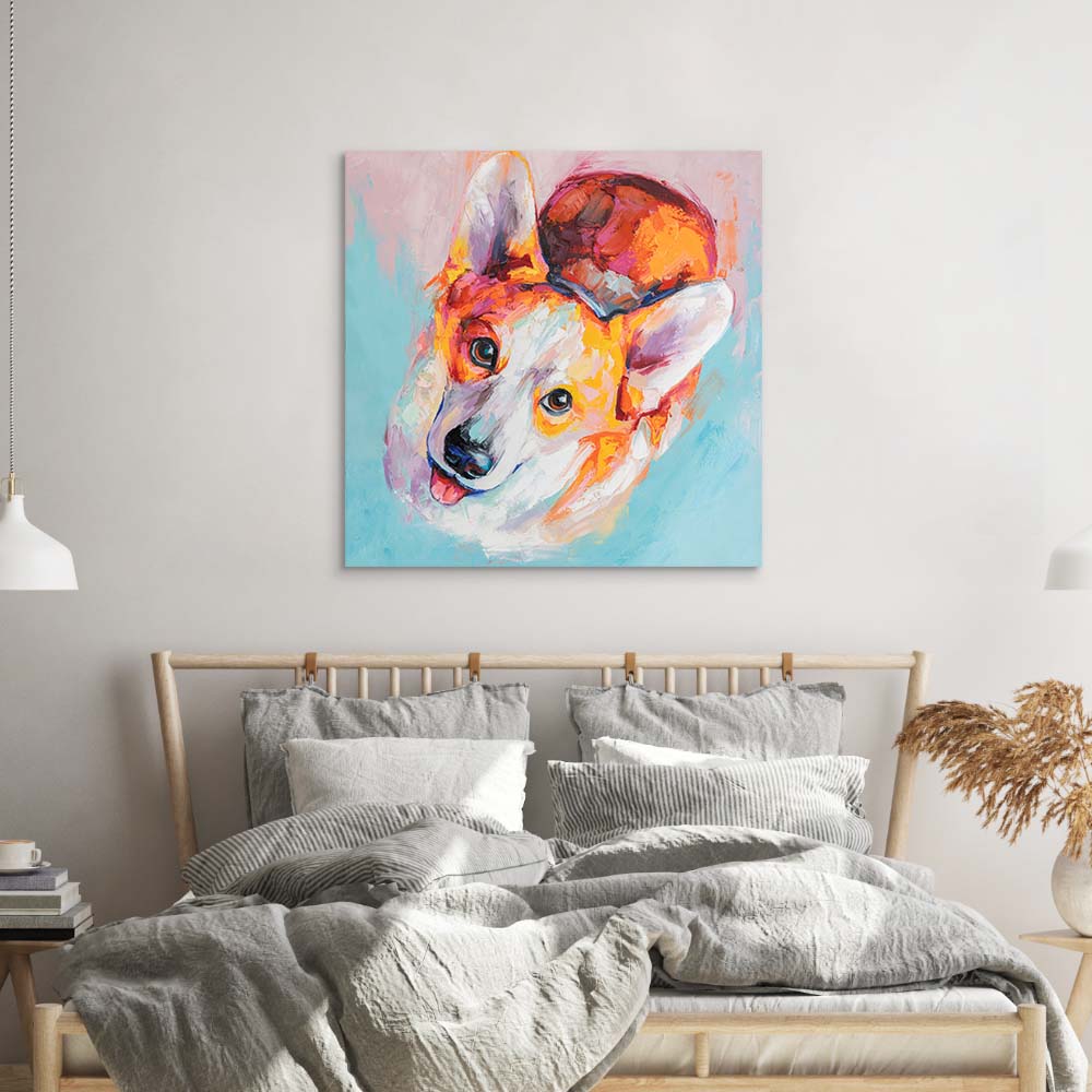 Puppy Dog Eyes Glass Wall Art