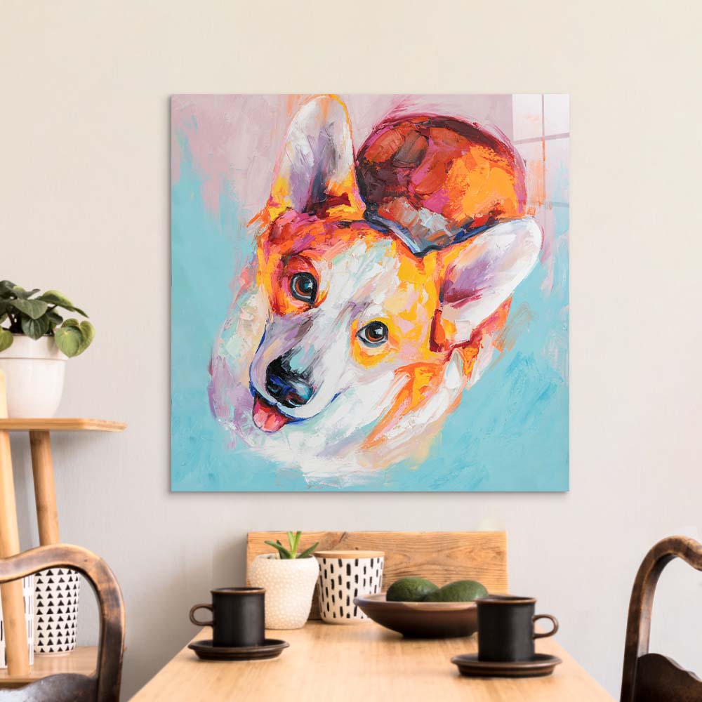 Puppy Dog Eyes Glass Wall Art