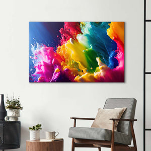 Rainbow Splash Glass Wall Art