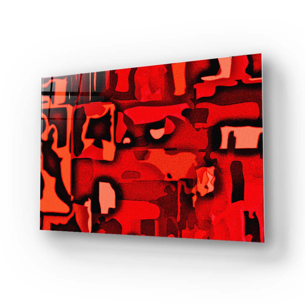 Red Abstraction Glass Wall Art