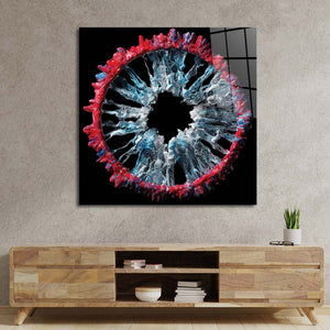 Red and Grey Iris Glass Wall Art
