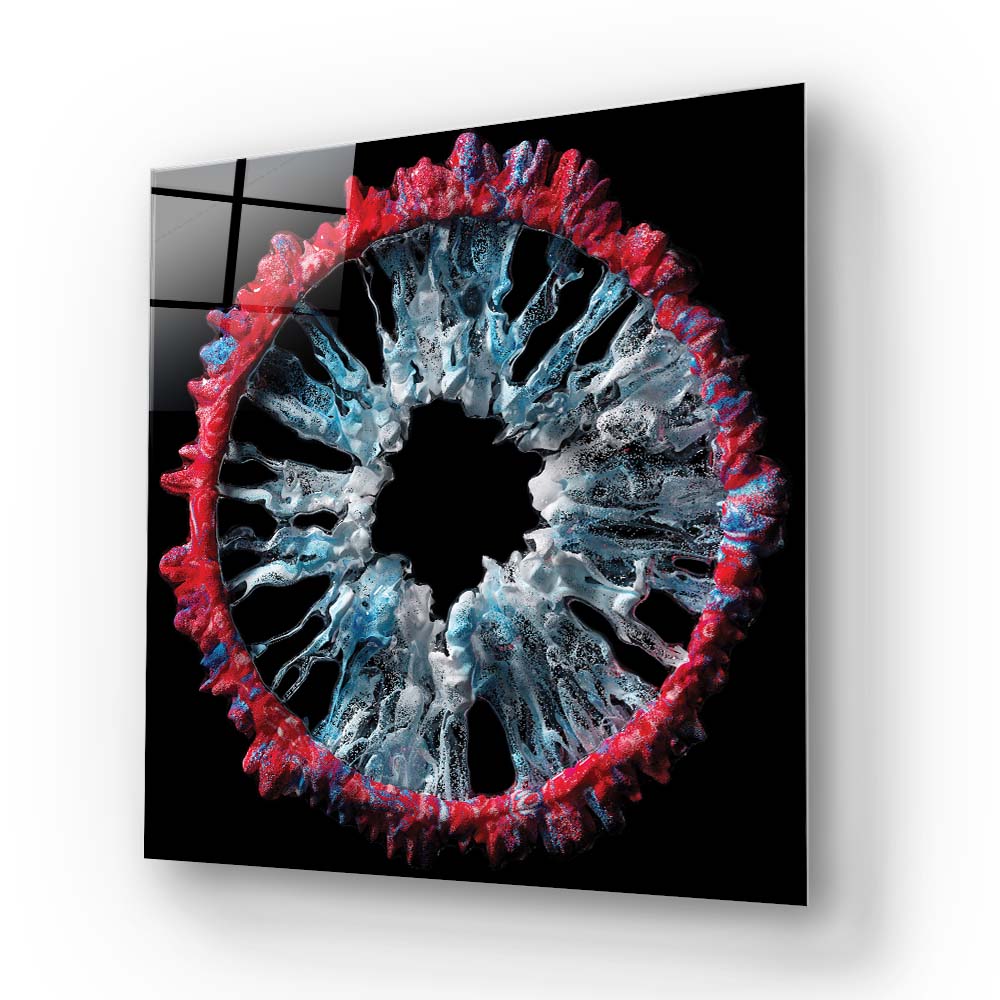 Red and Grey Iris Glass Wall Art