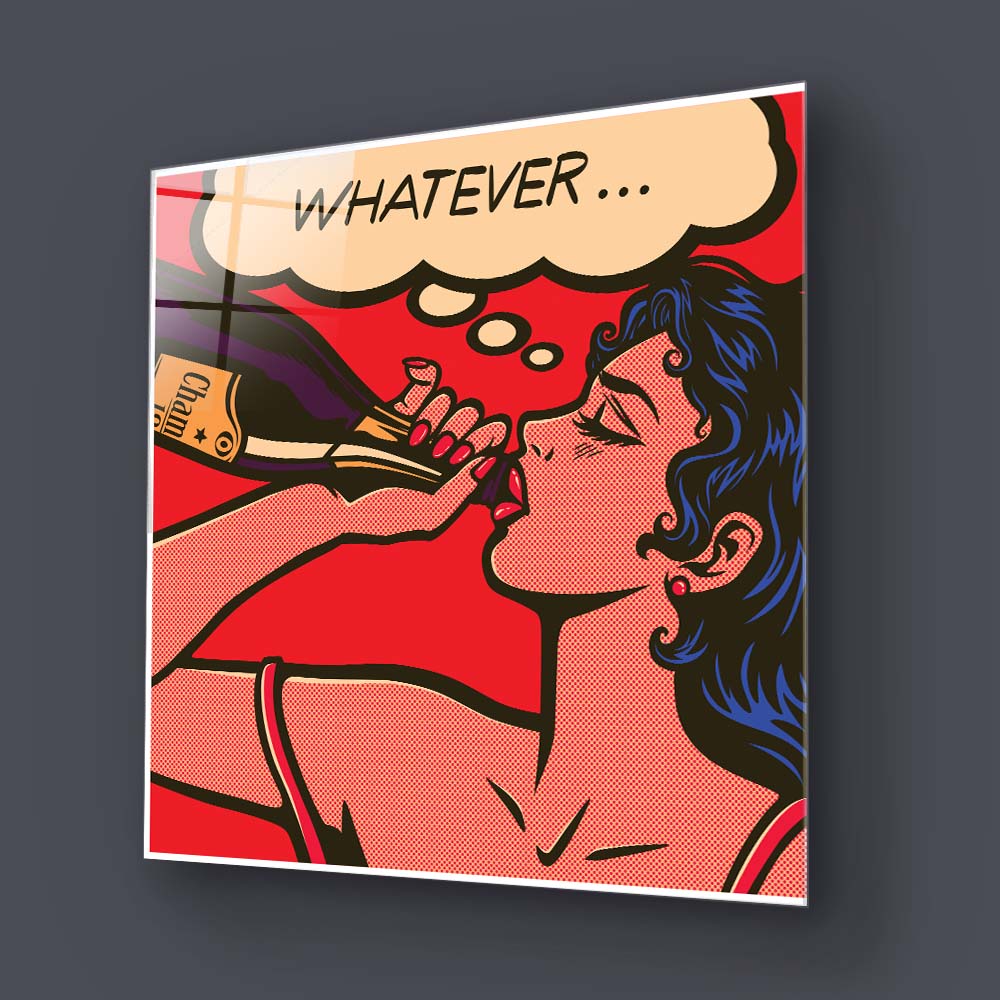 Retro Cool Girl Glass Wall Art