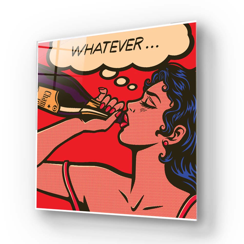 Retro Cool Girl Glass Wall Art