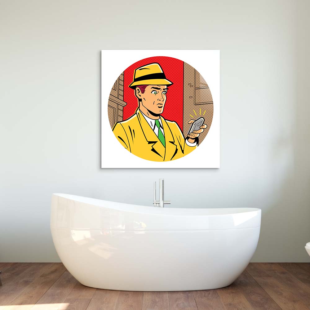 Retro Detective Glass Wall Art